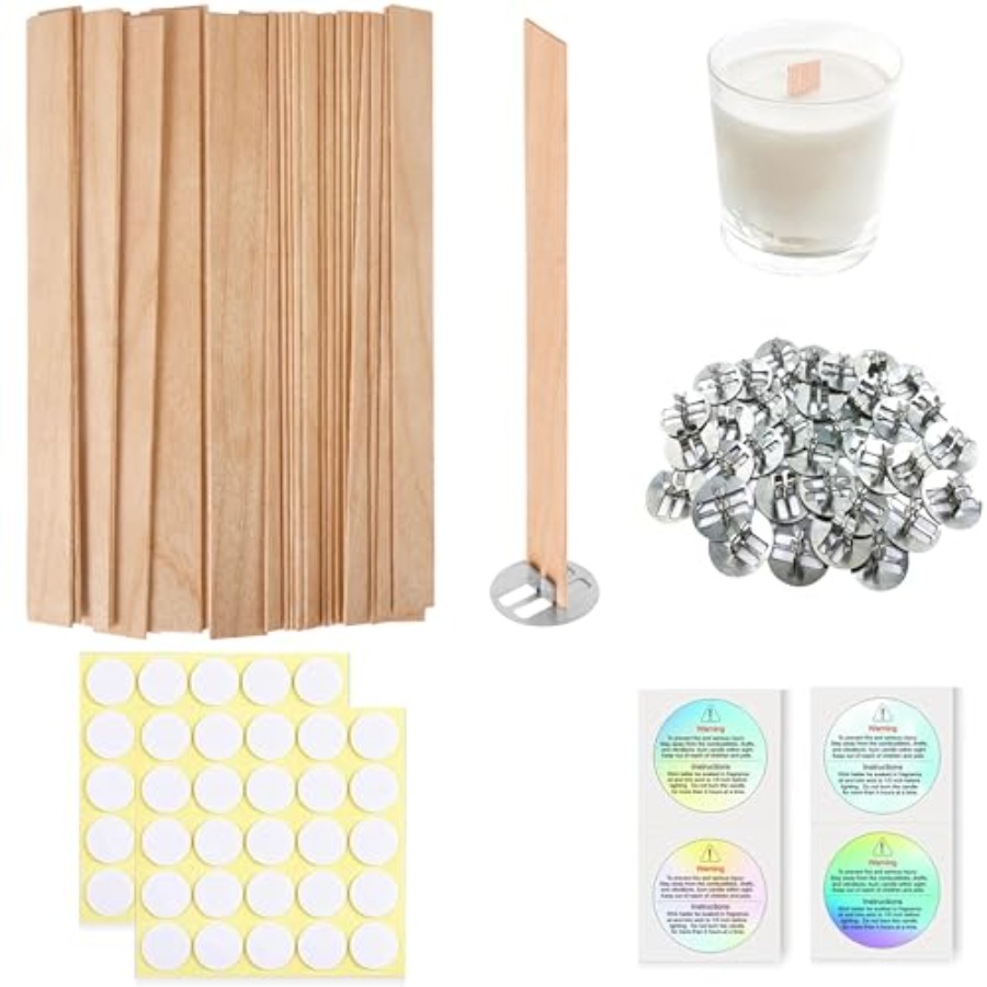 Candle Making Homewood - 200 Pcs Thicked Wood Candle Wicks