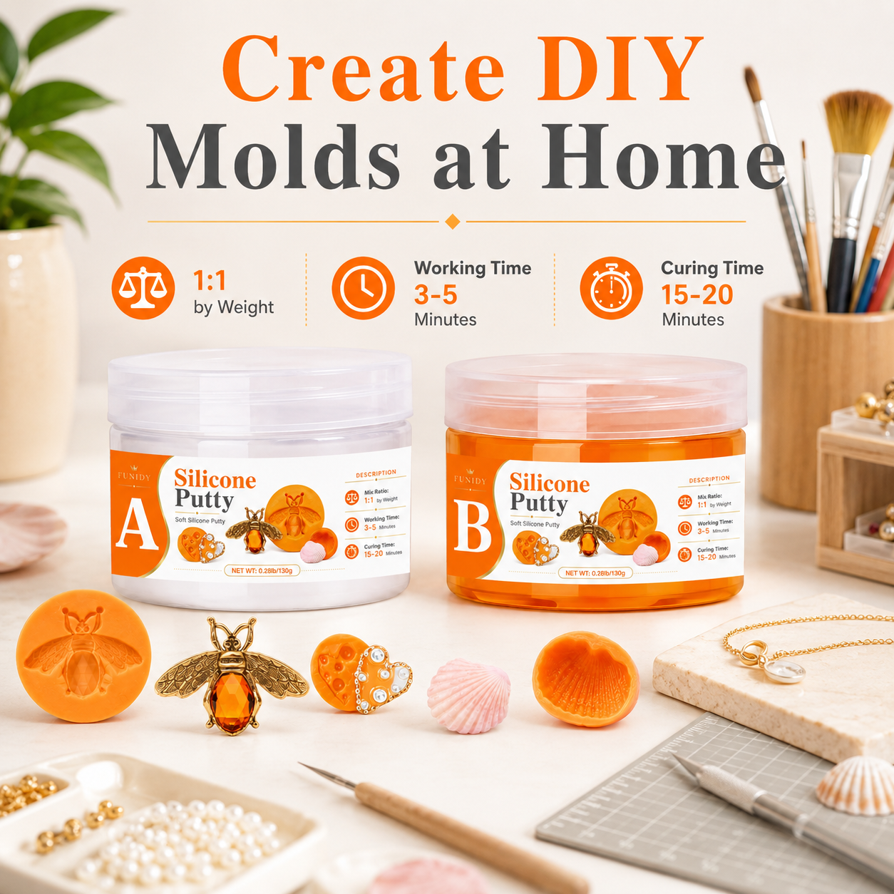Candle Making Workshop - SILICONE PUTTY Making Kit, Fast Curing,