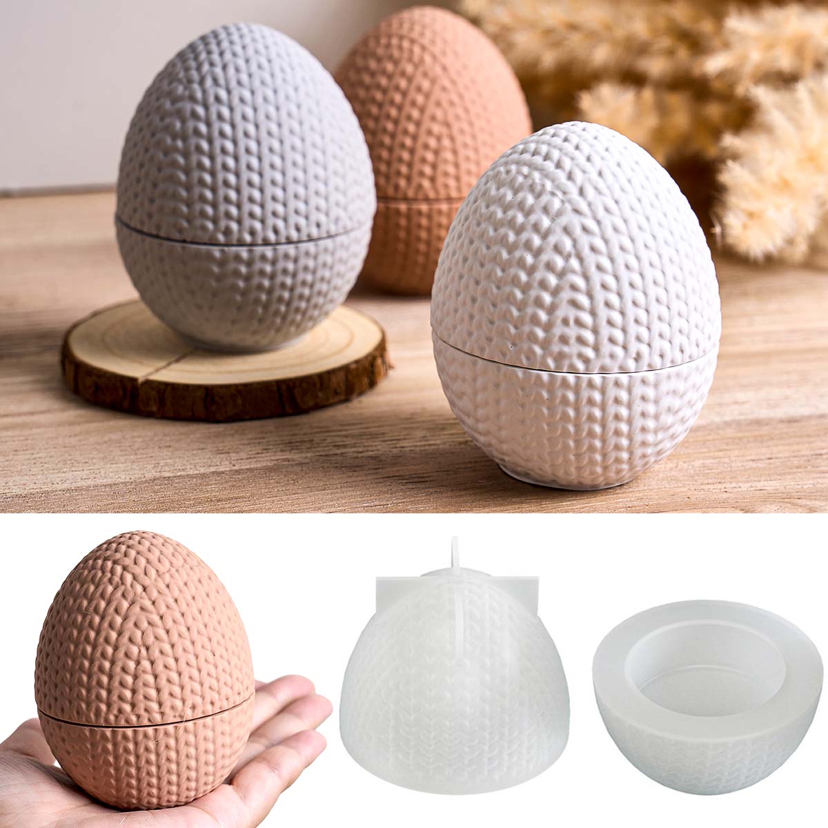 Candle Making Yarn - 3D Knitting Yarn Egg Candle Jar