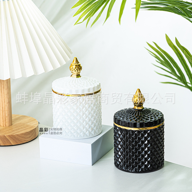 Stained Glass Storage Jar with - Candle Making Glass Jars 评论和价格
