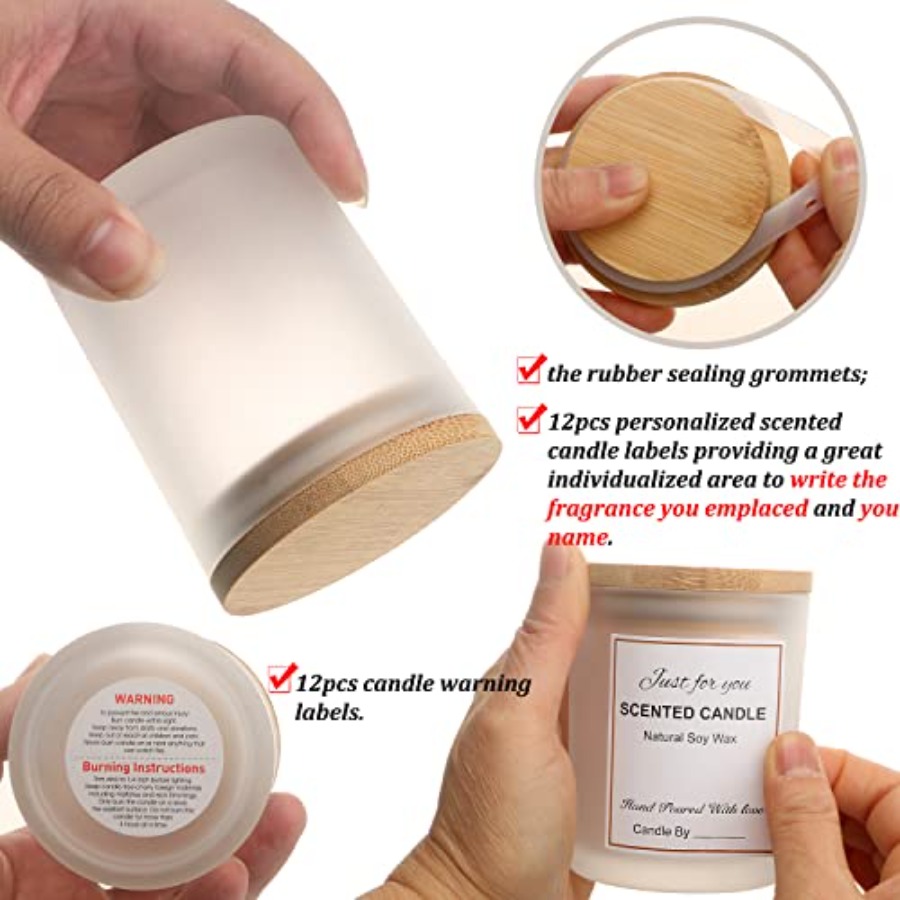 12 Pack 12 OZ Glass Candle Jar - Candle Making Glass Jars 评论和价格