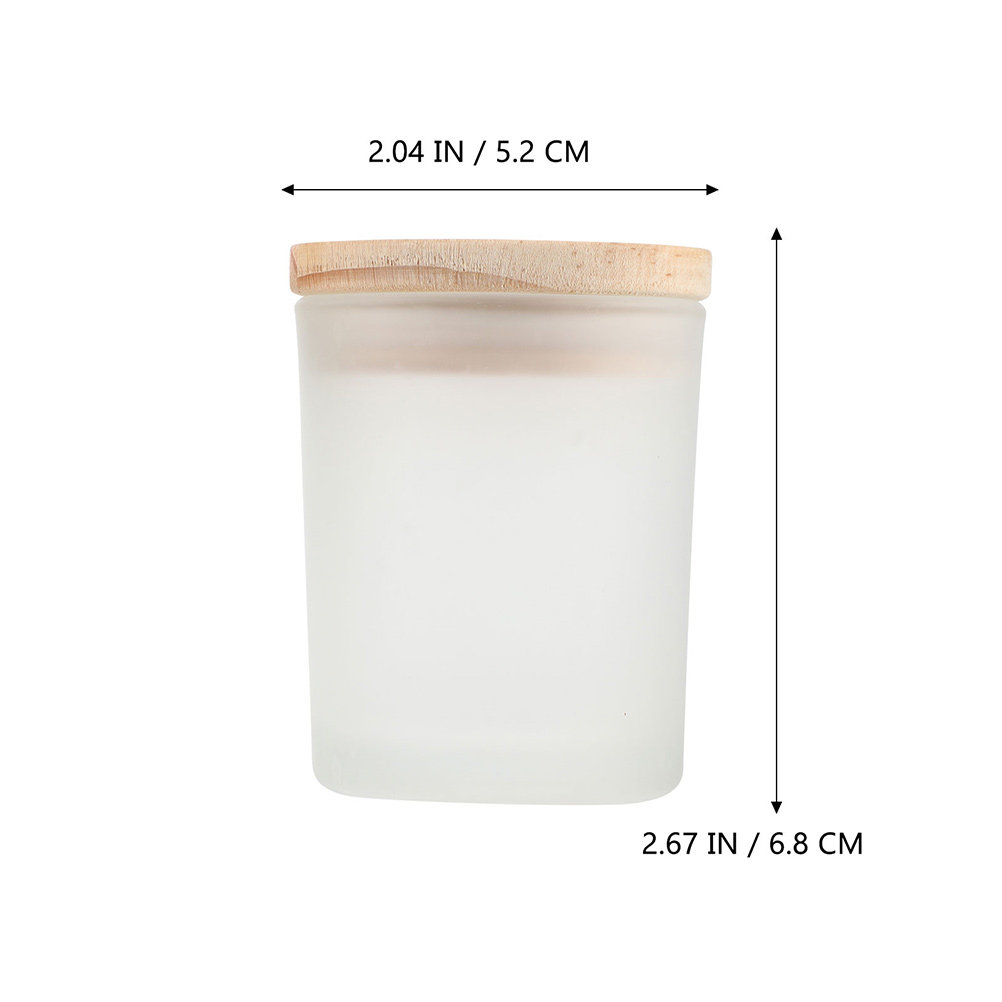 Empty Glass Jar with Wooden Li - Candle Making Homewood 评论和价格