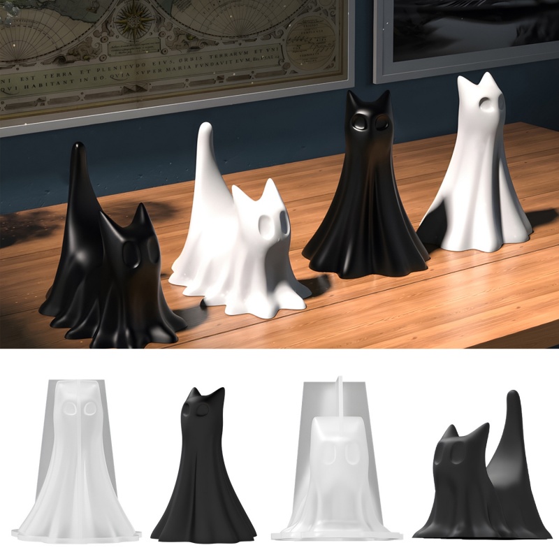 Ghost Cat Halloween Desktop Or - Candle Making Diy 评论和价格