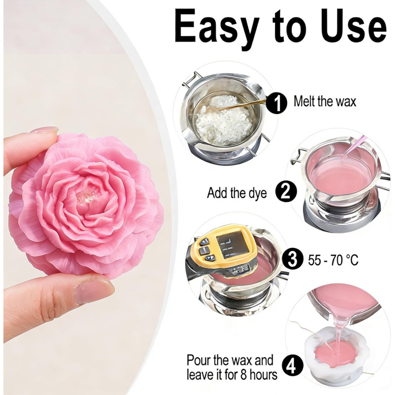 4Flower Candle Mold Set，Used f - Candle Making Tips 评论和价格