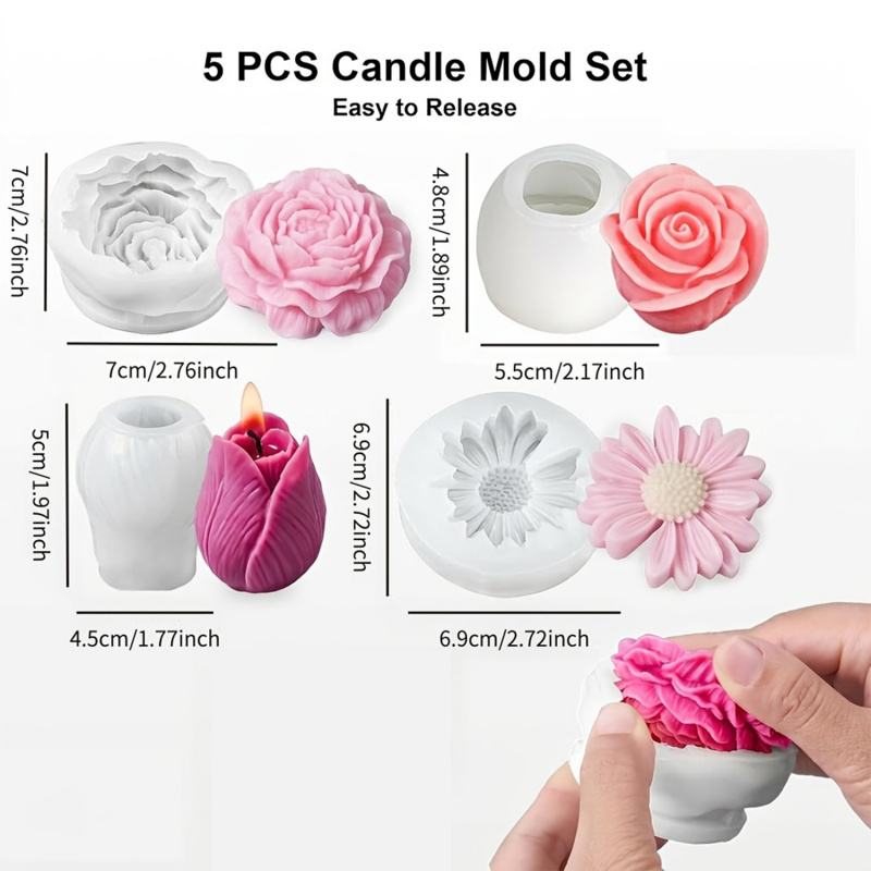 4Flower Candle Mold Set，Used f - Candle Making Tips 评论和价格