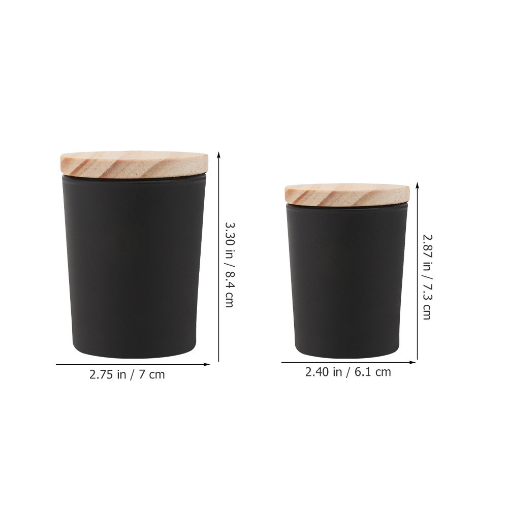 2Sets Glass Jars with Wooden L - Candle Making Homewood 评论和价格