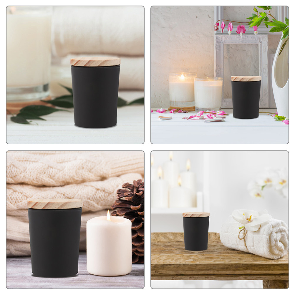 2Sets Glass Jars with Wooden L - Candle Making Homewood 评论和价格