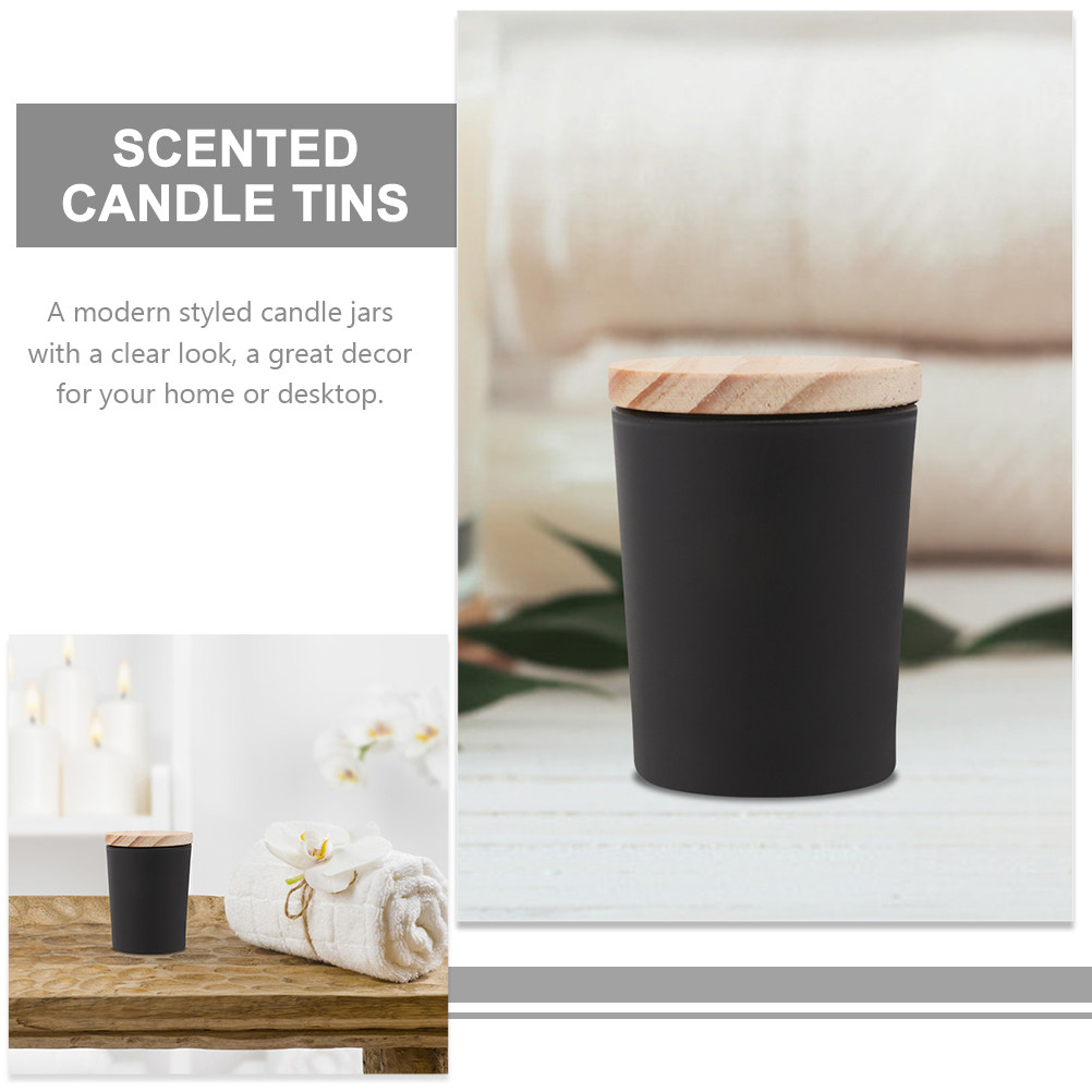 2Sets Glass Jars with Wooden L - Candle Making Homewood 评论和价格