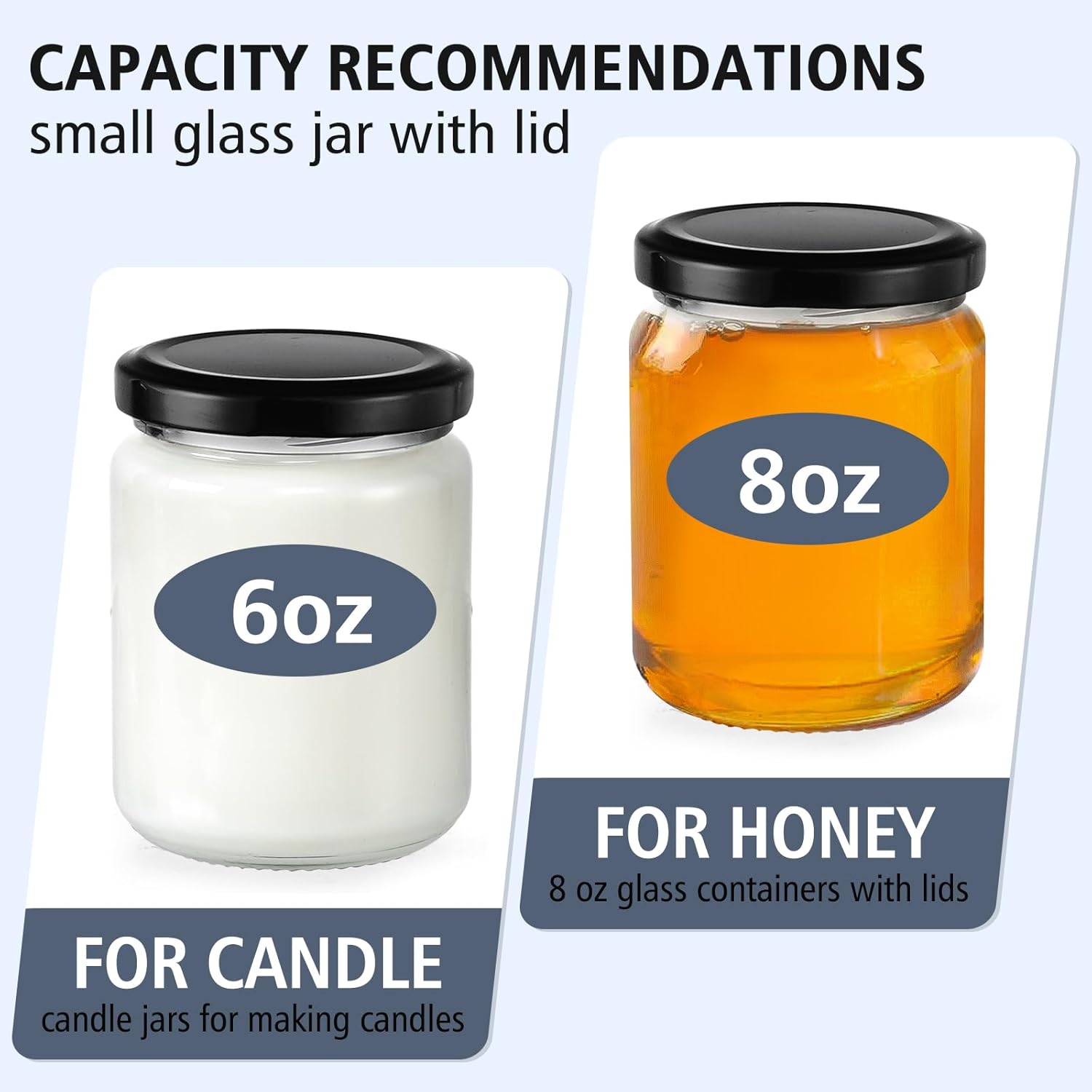 8 oz Small Glass Jars with Air - Candle Making Glass Jars 评论和价格