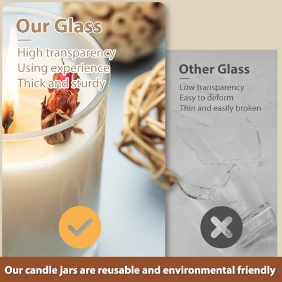 Thick Candle Jars for Making C - Candle Making Jars With Lids 评论和价格