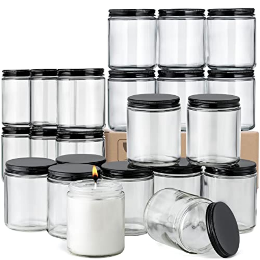 Pack 8 OZ Thick Glass Jars wit - Candle Making Glass Jars 评论和价格