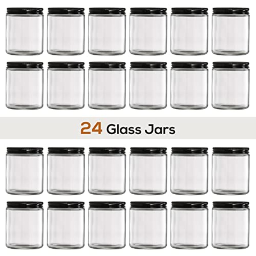 Pack 8 OZ Thick Glass Jars wit - Candle Making Glass Jars 评论和价格