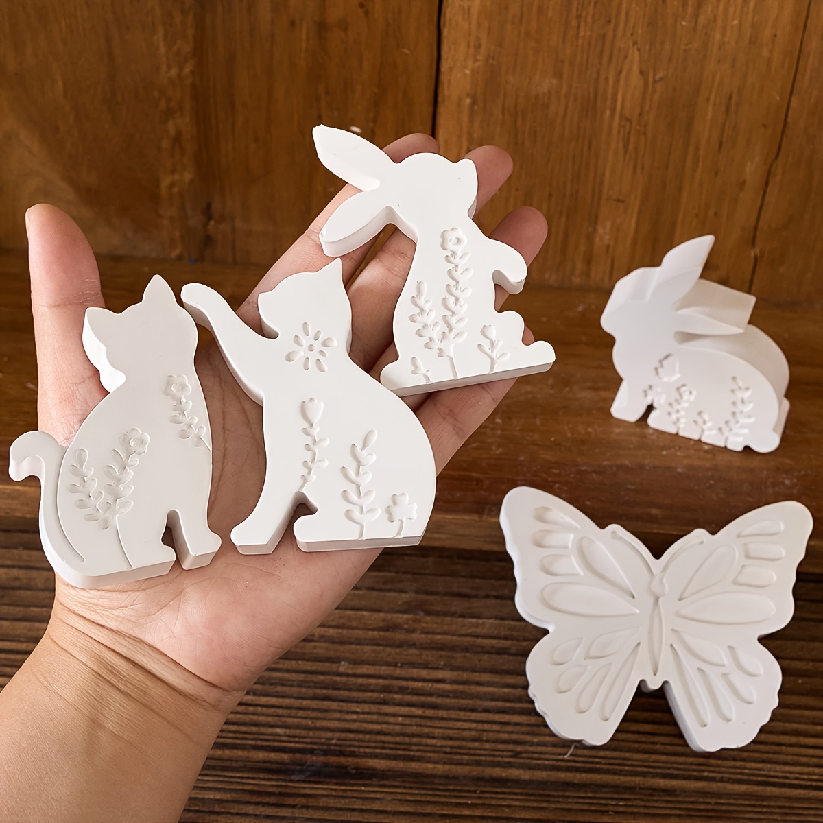 6pcs - 3D Rabbit and Kitten Si - Candle Making Factory 评论和价格