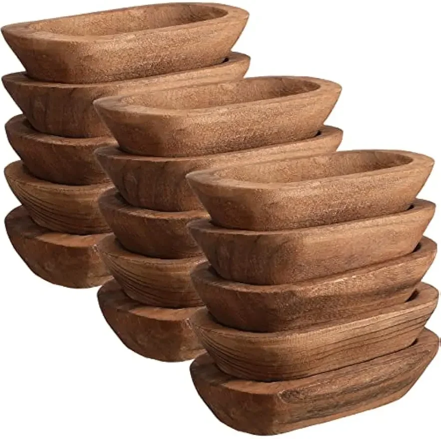 15 Pcs Wood Dough Bowl Bulk- 9 - Candle Making Homewood 评论和价格