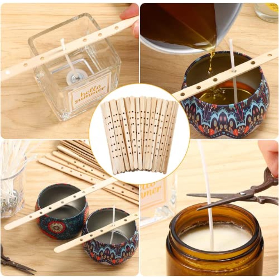 100pcs Wooden Candle Wick Hold - Candle Making Homewood 评论和价格