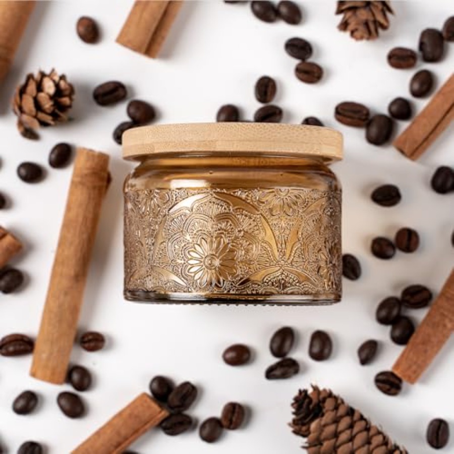18-Pack 4oz Embossed Glass Can - Candle Making Glass Jars 评论和价格
