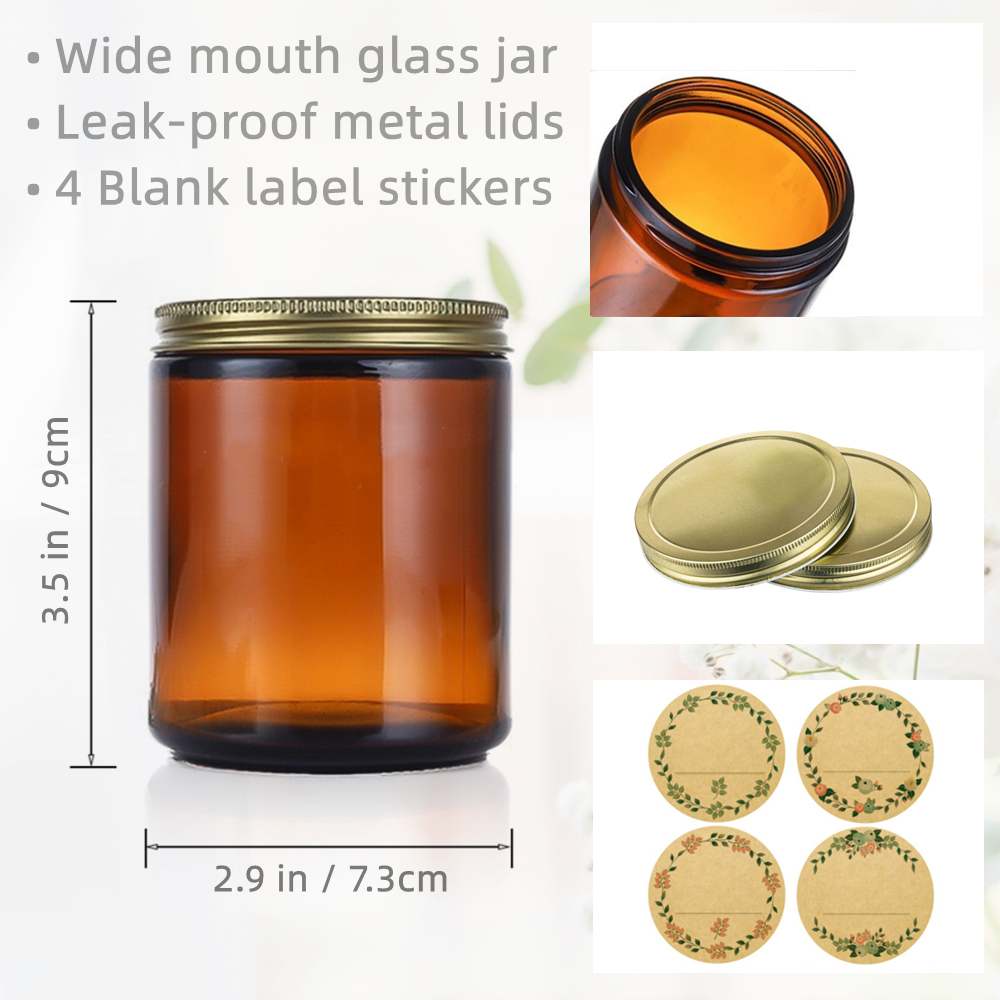 Empty Candle Jars, 8oz Amber G - Candle Making Glass Jars 评论和价格