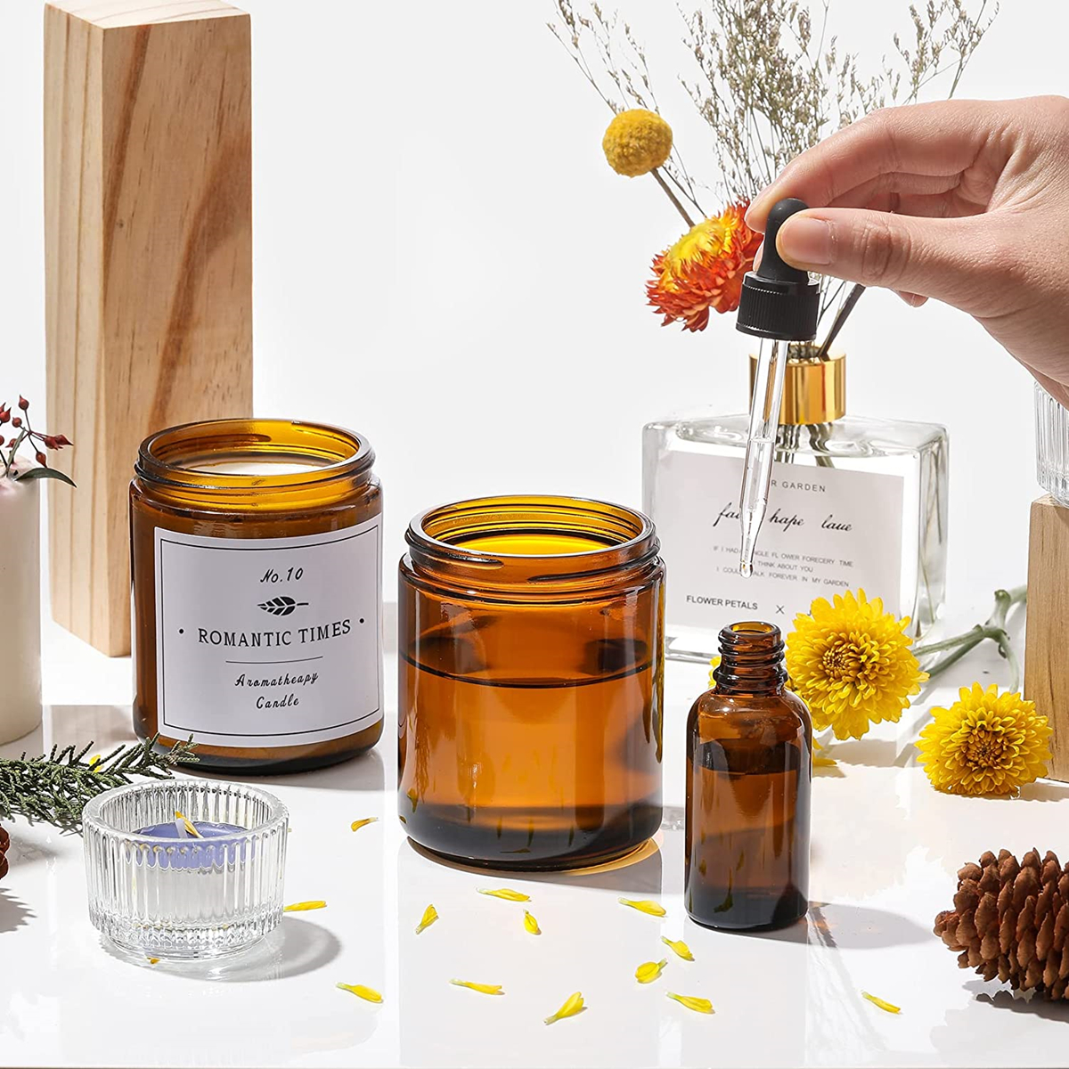 Empty Candle Jars, 8oz Amber G - Candle Making Glass Jars 评论和价格