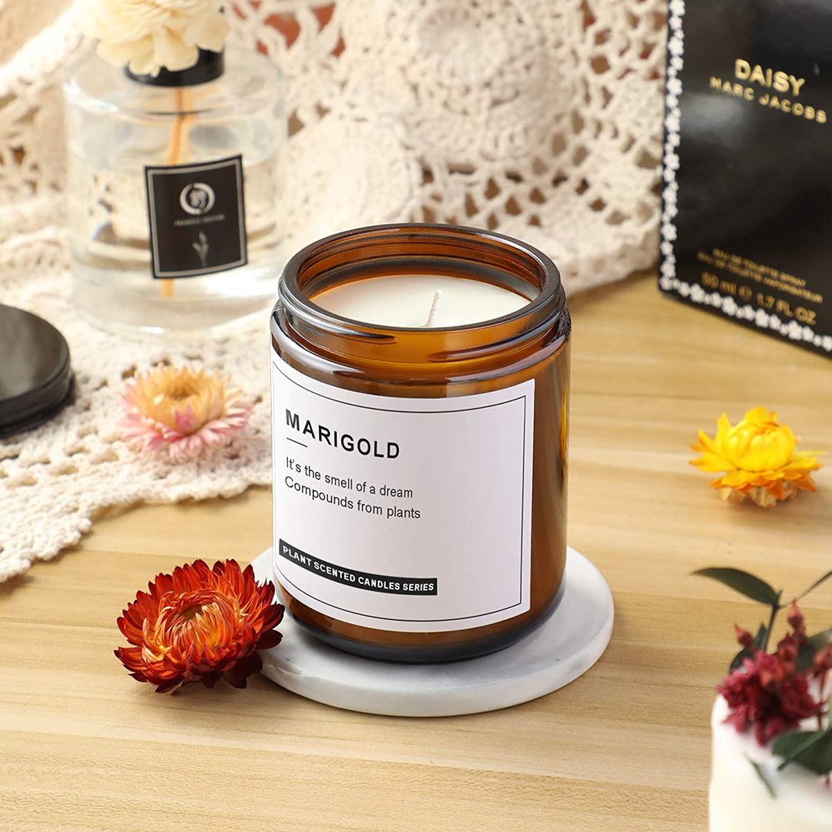 Empty Candle Jars, 8oz Amber G - Candle Making Glass Jars 评论和价格