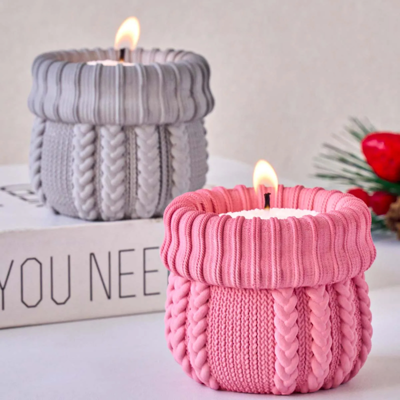 Knitted Yarn Candle Jar Silico - Candle Making Yarn 评论和价格