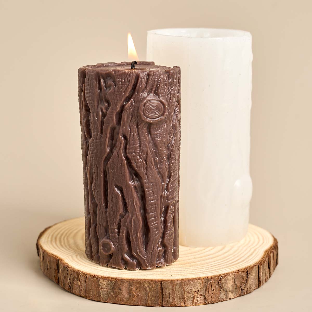 Wood Grain Cylindrical Silicon - Candle Making Homewood 评论和价格