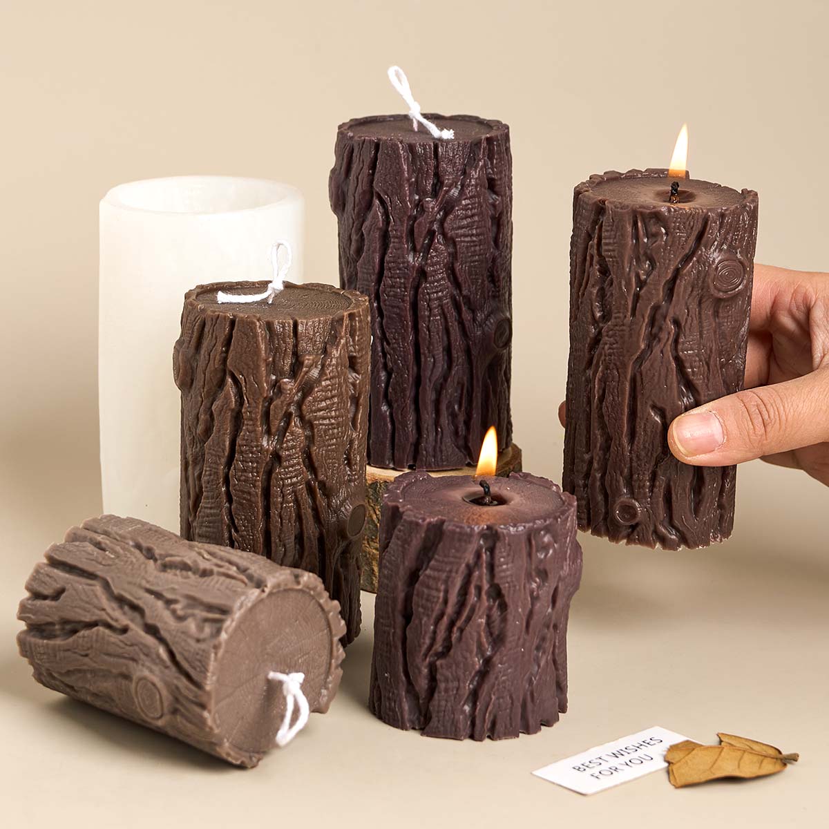 Wood Grain Cylindrical Silicon - Candle Making Homewood 评论和价格