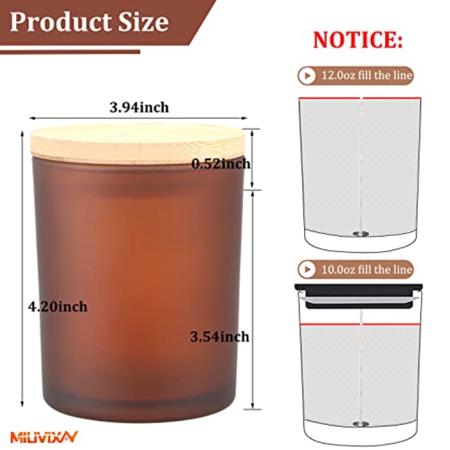 12 Pack 12 OZ Glass Candle Jar - Candle Making Glass Jars 评论和价格