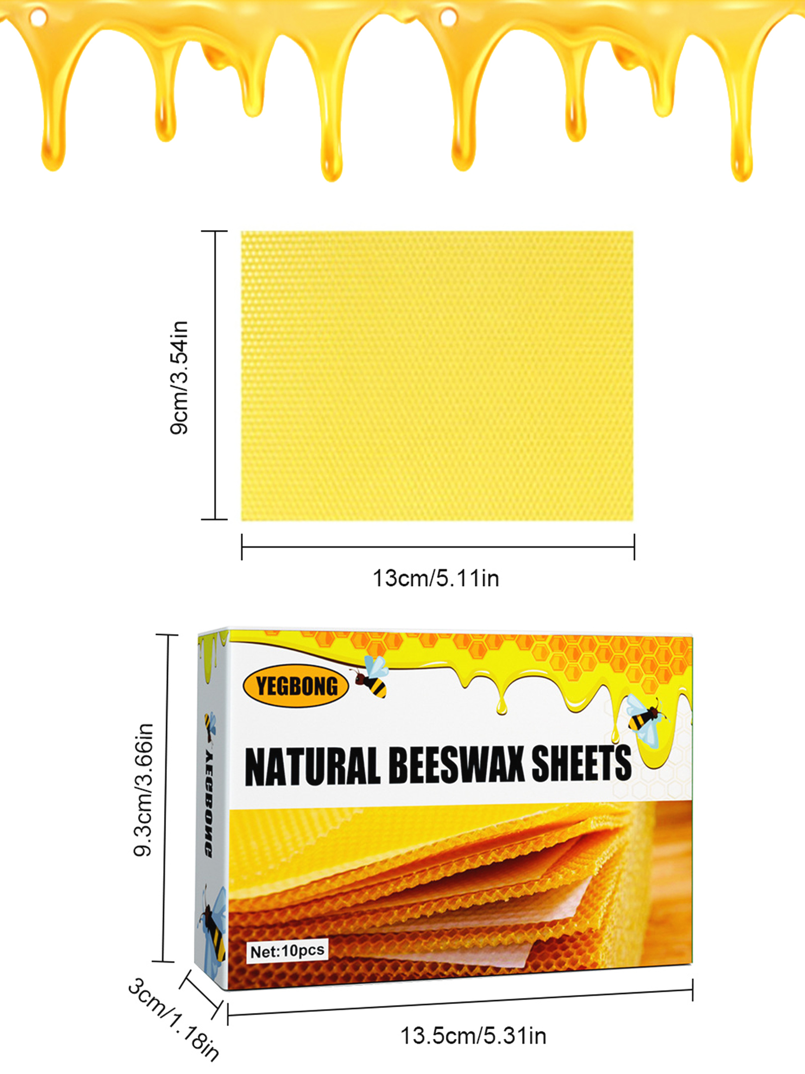 10Pcs Natural Honeycomb Bee Wa - Candle Making Tips 评论和价格