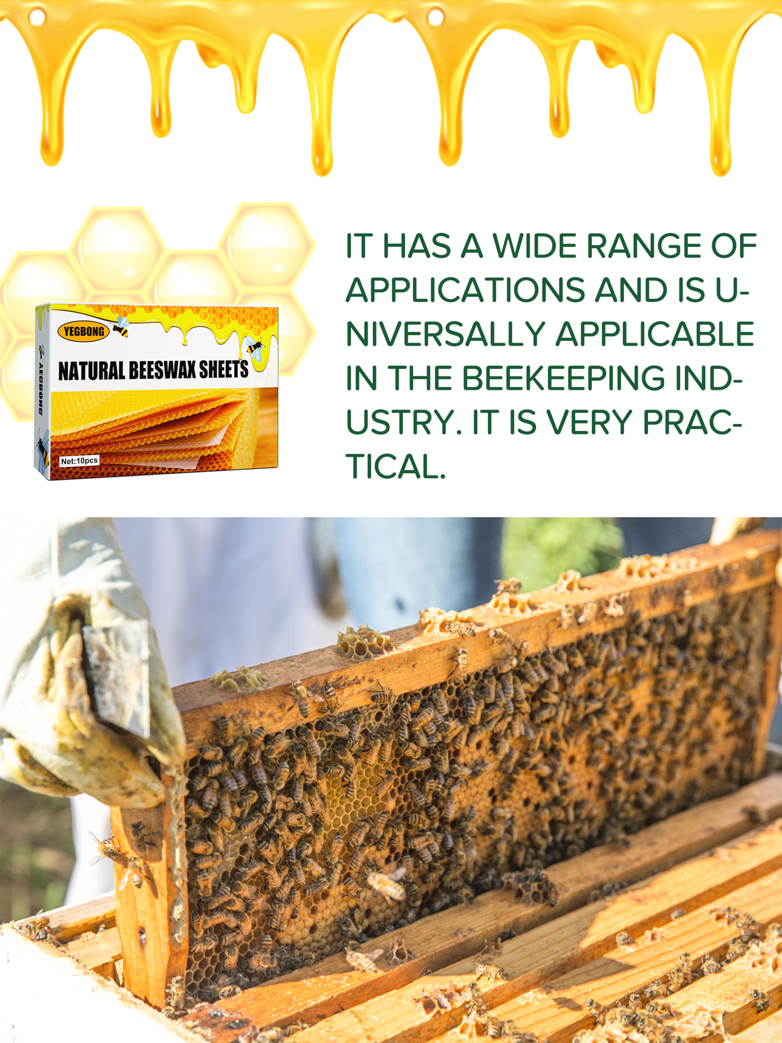 10Pcs Natural Honeycomb Bee Wa - Candle Making Tips 评论和价格