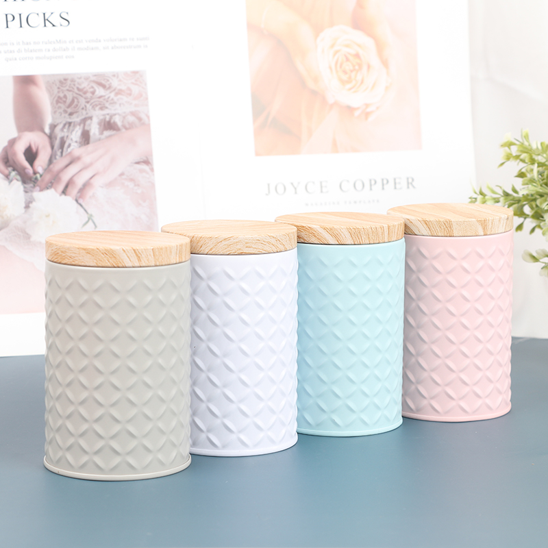 Round Empty Iron Box With Wood - Candle Making Jars With Lids 评论和价格