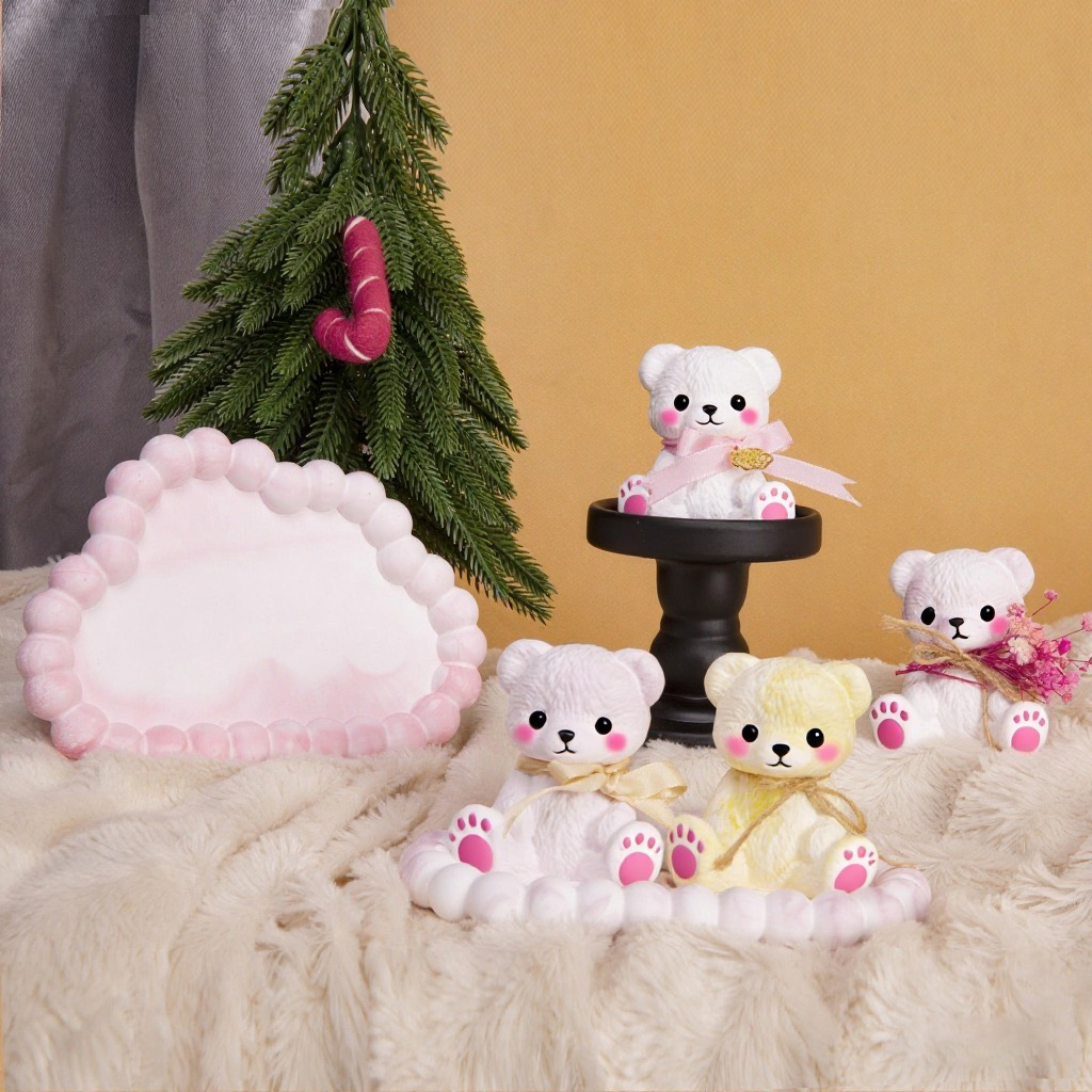3PCS Couple Bear Silicone Mold - Candle Making Diy 评论和价格