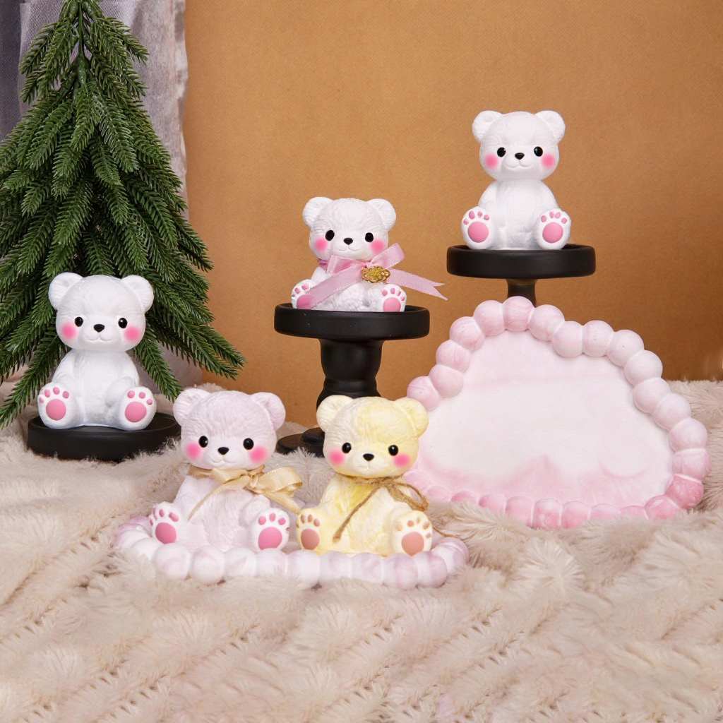 3PCS Couple Bear Silicone Mold - Candle Making Diy 评论和价格