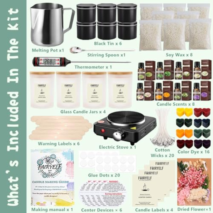 Premium Candle Making Kit with - Candle Making Glass Jars 评论和价格