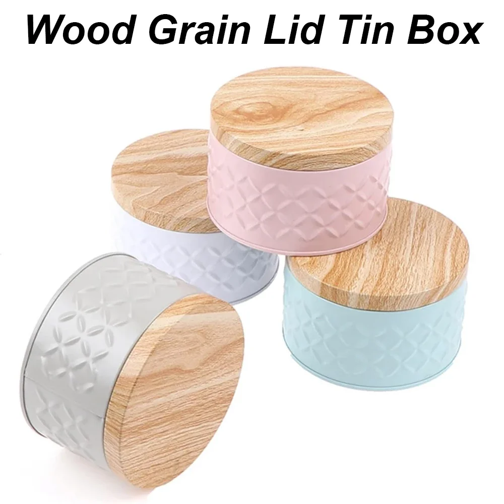 Tea Storage Jar Wood Grain Tin - Candle Making Homewood 评论和价格