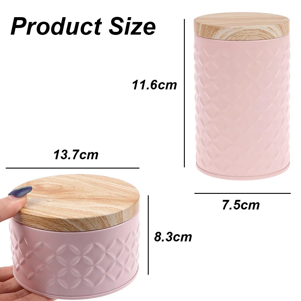 Tea Storage Jar Wood Grain Tin - Candle Making Homewood 评论和价格