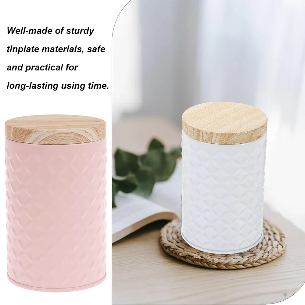 Tea Storage Jar Wood Grain Tin - Candle Making Homewood 评论和价格