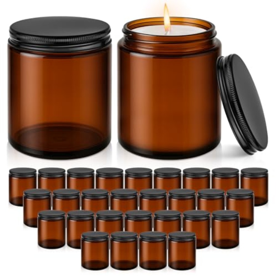 8oz Glass Jars with Lids, 30 P - Candle Making Glass Jars 评论和价格
