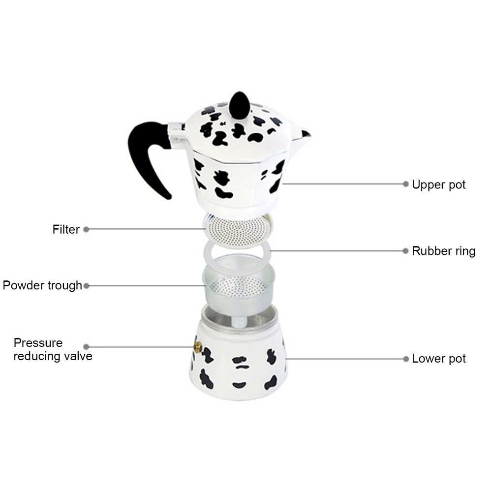 Coffee Brewing Milk Cow Color  - Pour Pot Aluminum 评论和价格