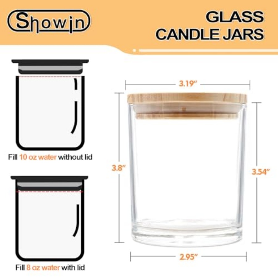10 OZ Thick Candle Jars for Ma - Candle Making Jars With Lids 评论和价格